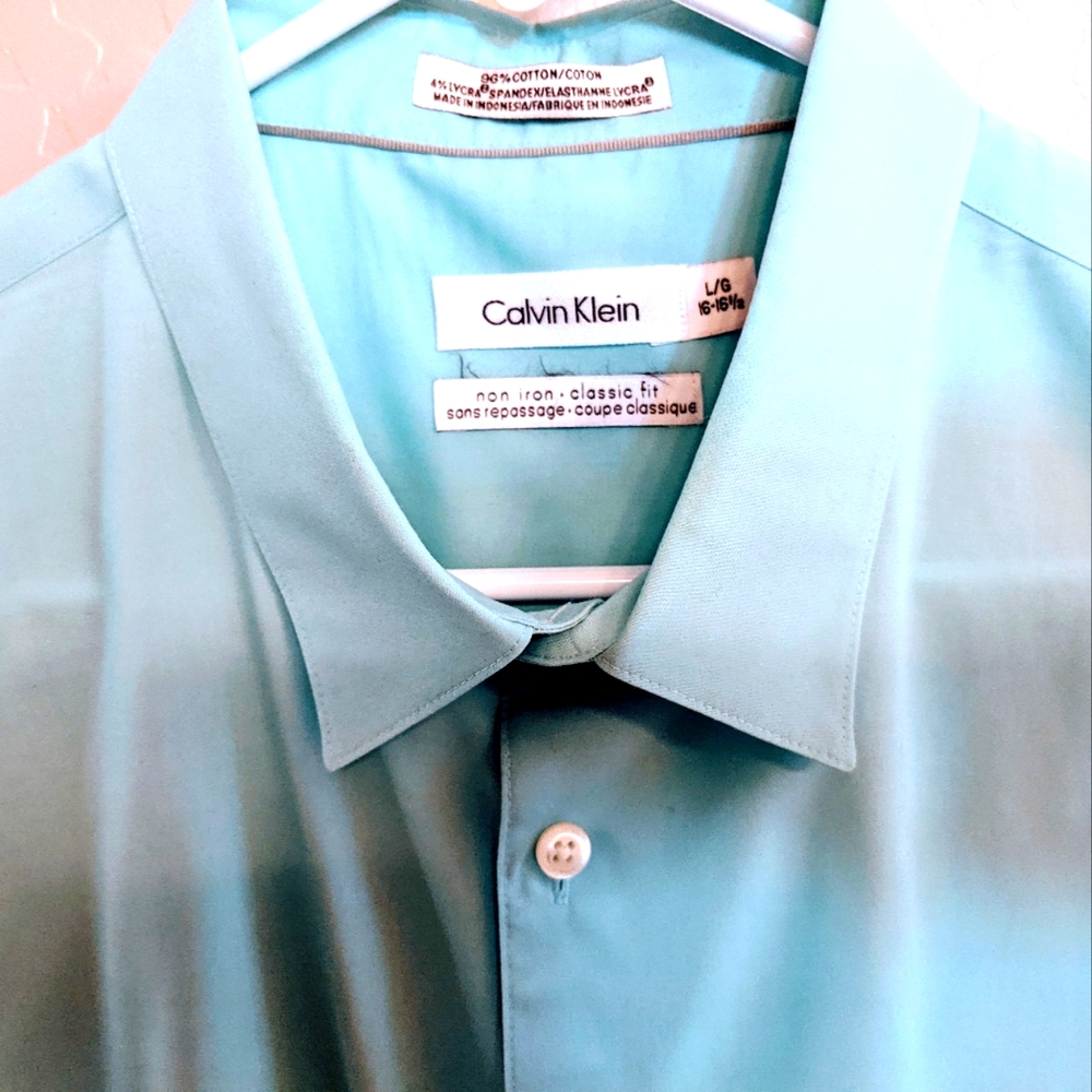 Calvin Klein Classic Fit Dress Shirt Cotton Men's 16 1/2 Neck